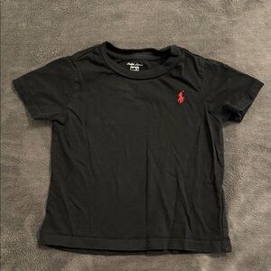 Ralph Lauren Black Tee with Red Logo